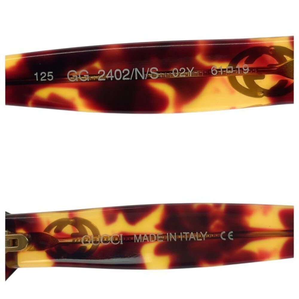 Gucci Tortoiseshell Pattern Brown Gold Hardware P… - image 7